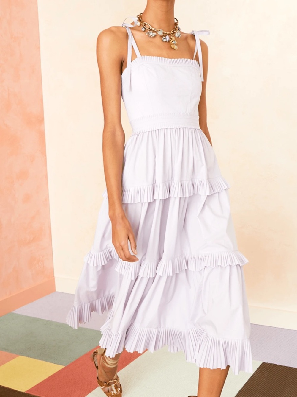 Ulla Johnson Lune Tiered Ruffle Midi Dress